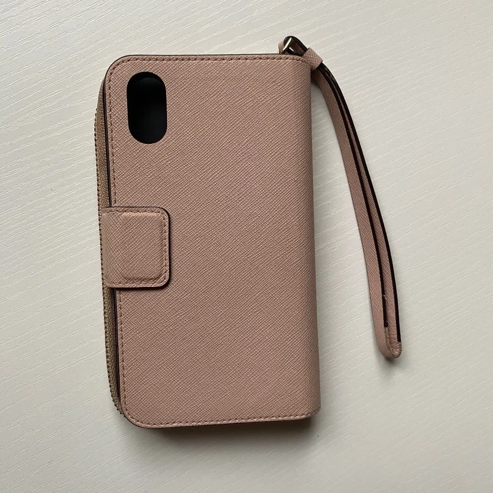 Kate Spade Cameron iPhone X/XS Wristlet Case Saffiano Leather Pale Pink